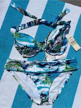 Tommy Bahama Tropic Bikini Set Top 34B NWT w/ Small bottoms EUC- SEE DESCRIPTION